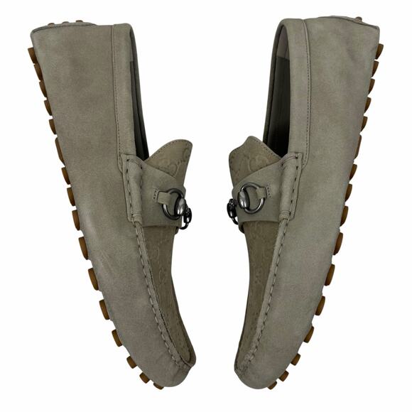 Gucci Byorn Guccisima Horsebit Suede Driver Loafer Oatmeal Size 11.5 main image 10